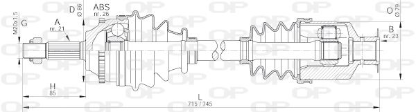 OPEN PARTS Приводной вал DRS6067.00